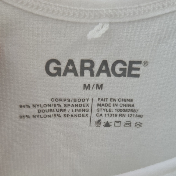 Garage White Ribbed Crop Top - Picture 3 of 4